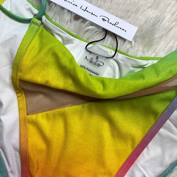 Monica Hansen Rainbow String Bikini 2 Piece NWT Size Small - Picture 6 of 8